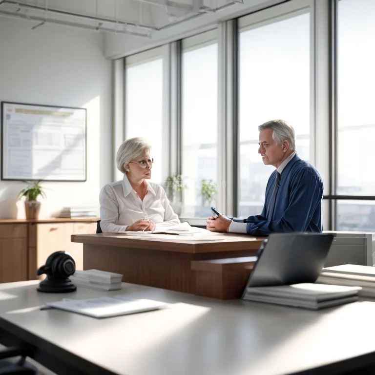 Smiling senior couple reviewing documents